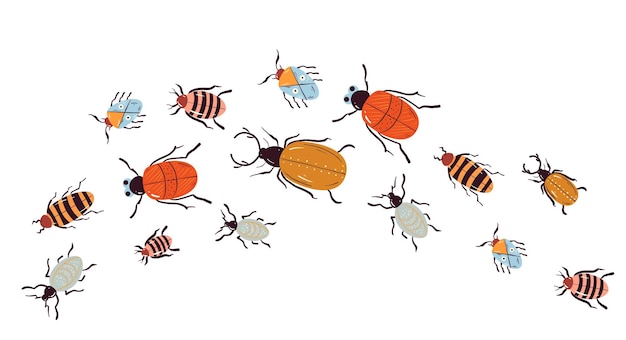 Vlinder bug kever insect vlieg banner abstract concept platte grafisch ontwerp illustratie