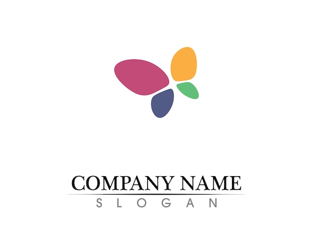 Vlinder conceptueel eenvoudig, kleurrijk pictogram. Logo.