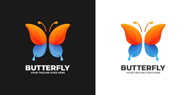 Vlinder kleurrijk logo