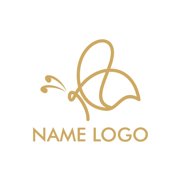 Vlinder lijn Logo ontwerp vector