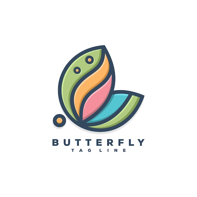 vlinder logo concept illustratie ontwerp