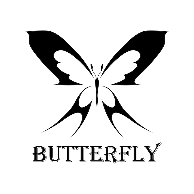 Vlinder logo illustratie vector ontwerp