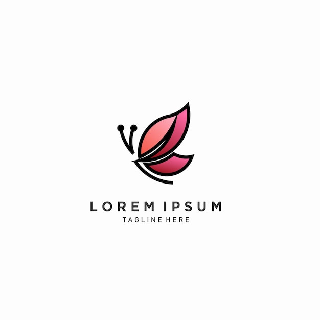 Vlinder logo minimalistisch design kleurrijk