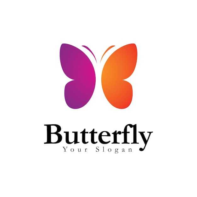 Vlinder logo ontwerp sjabloon vectorillustratie