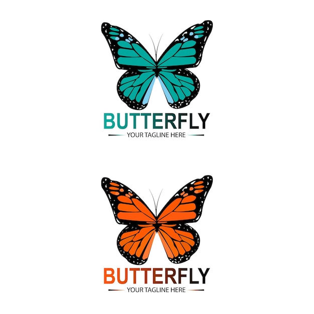 Vlinder logo ontwerp vector, Kleurplaten vlinder logo ontwerp.