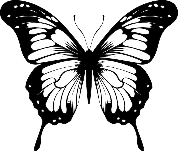 Vlinder silhouetten pictogram Eenvoudige platte vlinder vectorillustratie