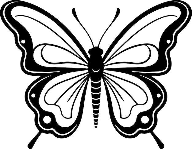 Vlinder silhouetten pictogram Eenvoudige platte vlinder vectorillustratie