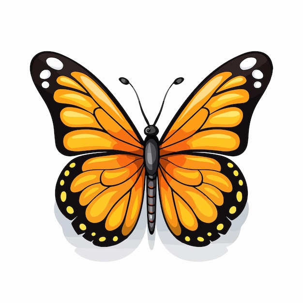 Vector vlinder vlakke vector illustratie vlinder hand tekenen geïsoleerde vector illustratie