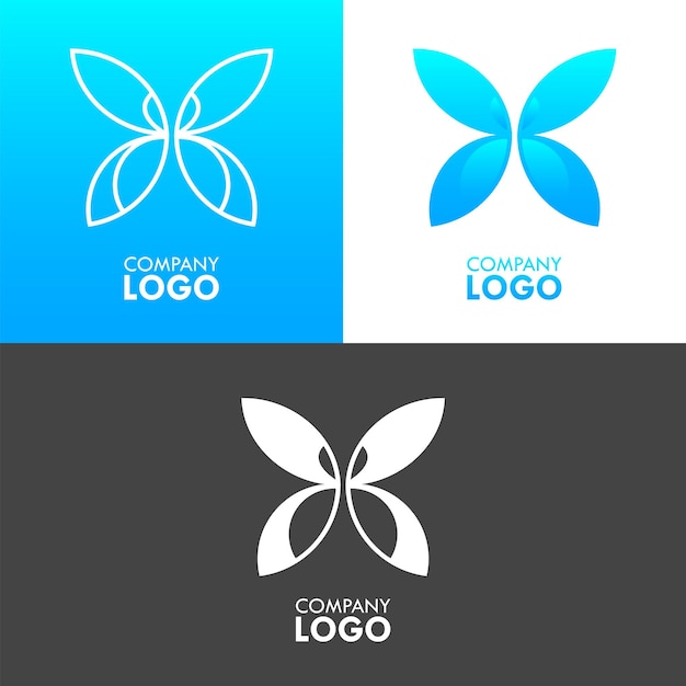 Vlinder vorm logo icon set corporate vector concept