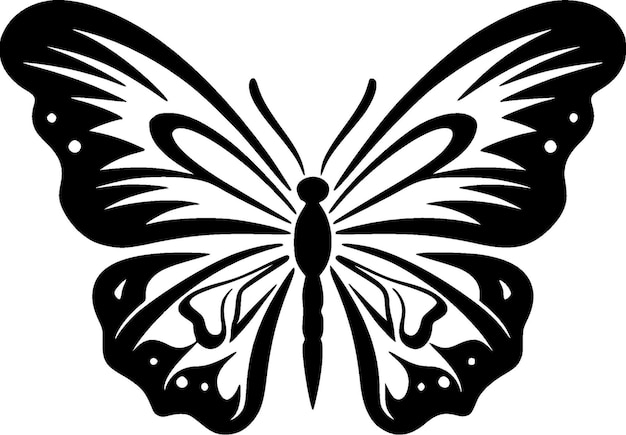 Vlinder zwart-wit vectorillustratie