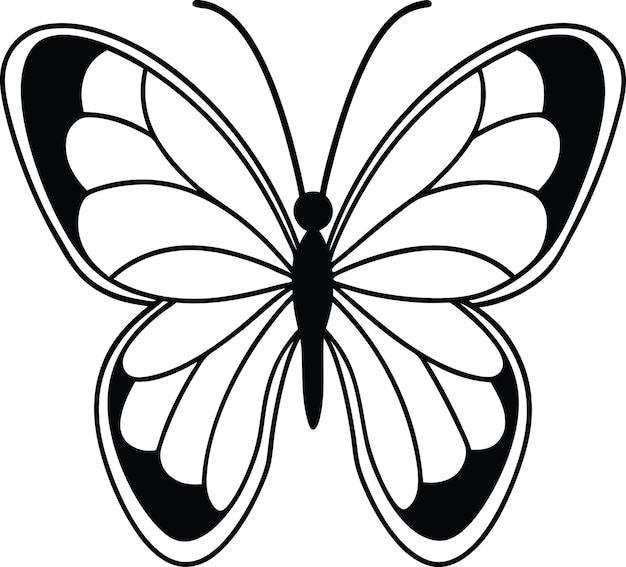 vlinder zwarte vector