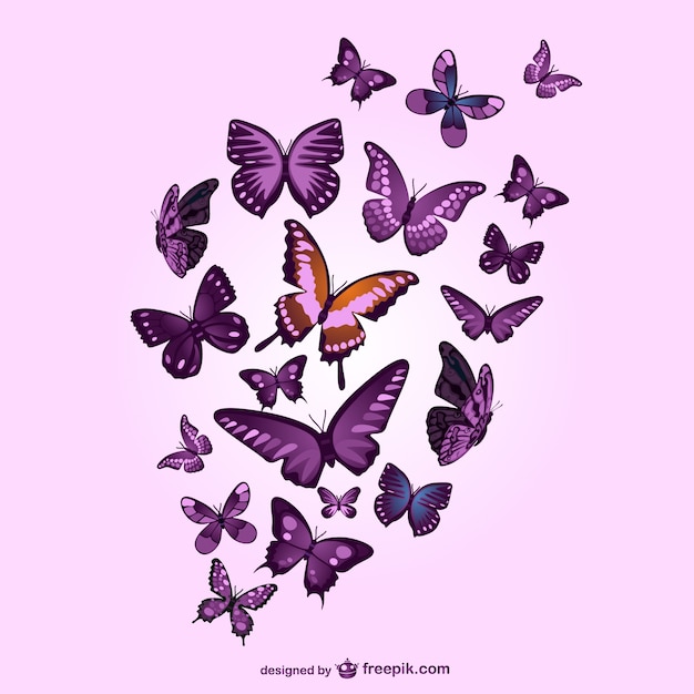Vector vlinders vector roze achtergrond