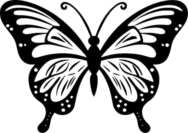 Vlinders Zwart-wit geïsoleerd icoon Vector illustratie