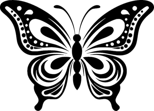 Vlinders zwart-wit geïsoleerde pictogram vectorillustratie