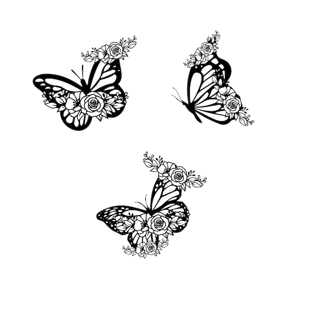 Vlinderstencil op een witte achtergrond