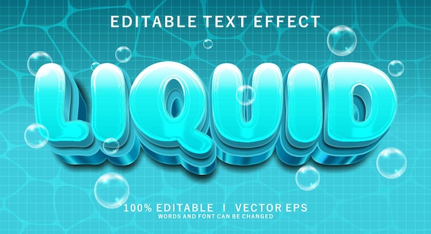 vloeibare 3D-vectorteksteffect met modern stijlontwerp