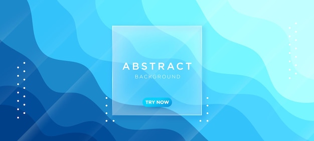 Vloeibare abstracte achtergrond Blauwe vloeistof vector banner sjabloon voor sociale media websites Golvende vorm