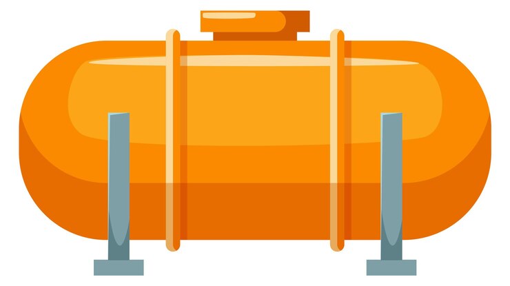 Vector vloeibare vrachtwagen cartoon icoon olietank opslag.