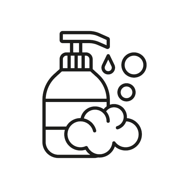 Vloeibare zeep badkamer icoon vector basis ontwerp eenvoudig en modern