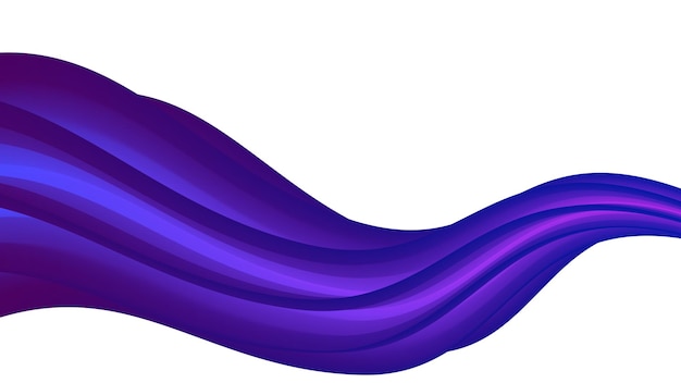 Vloeiende golf abstracte vectorillustratie als achtergrond in blauw en violet verloop