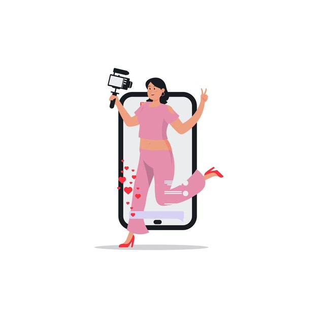vlogger creating content and engaging with her online community