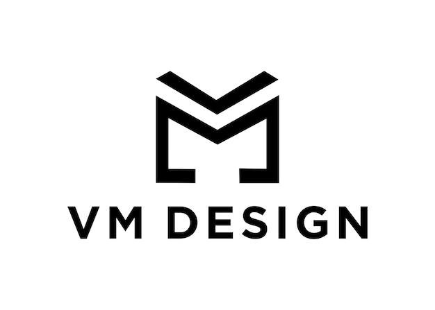 Векторная иллюстрация дизайна логотипа vm