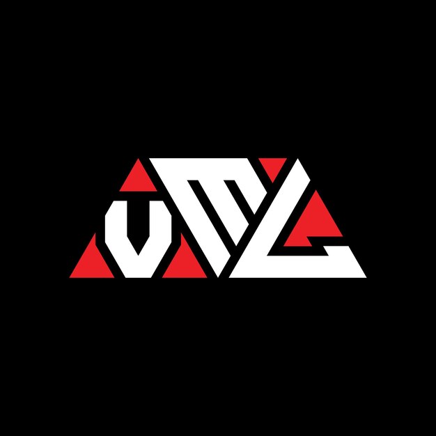 Vector vml triangle letter logo design with triangle shape vml triangle logo design monogram vml triangle vector logo template with red color vml triangular logo simple elegant and luxurious logo vml