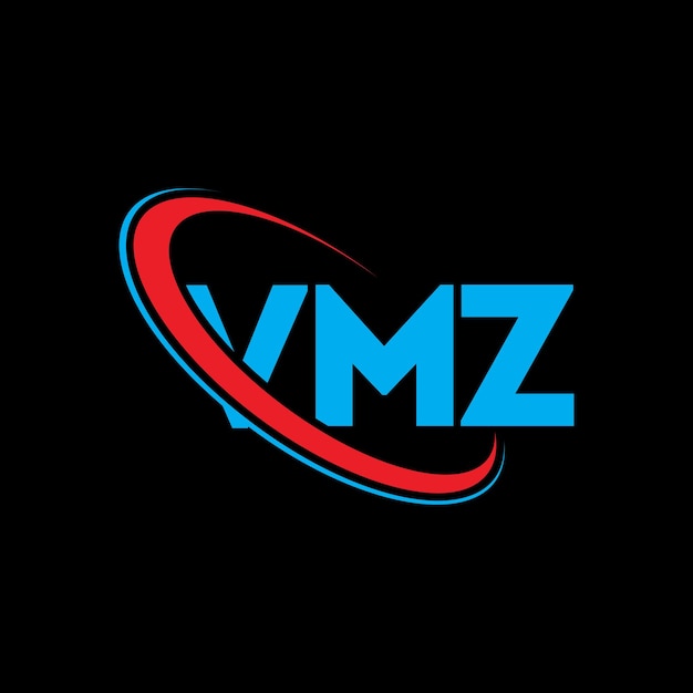 VMZ のロゴ  VMZ 文字 VMZ のデザイン VMZ ロゴのイニシャル 円と大文字のモノグラム VMZ テクノロジービジネスと不動産ブランドのタイポグラフィ