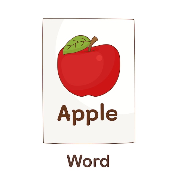 Vocabulary Flash Card for kids. word to with picture word