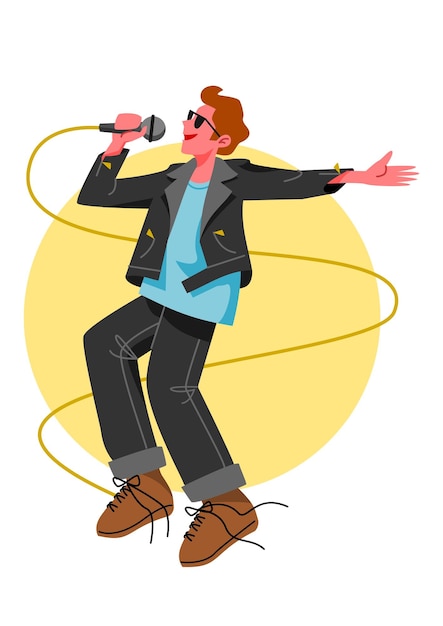 Premium Vector | Vocalist