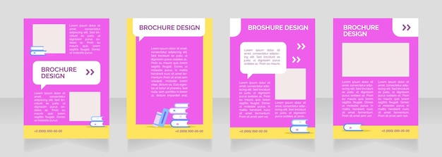 Vocational school blank brochure layout design. Postsecondary education. Vertical poster template set with empty copy space for text. Premade corporate reports collection. Editable flyer paper pages