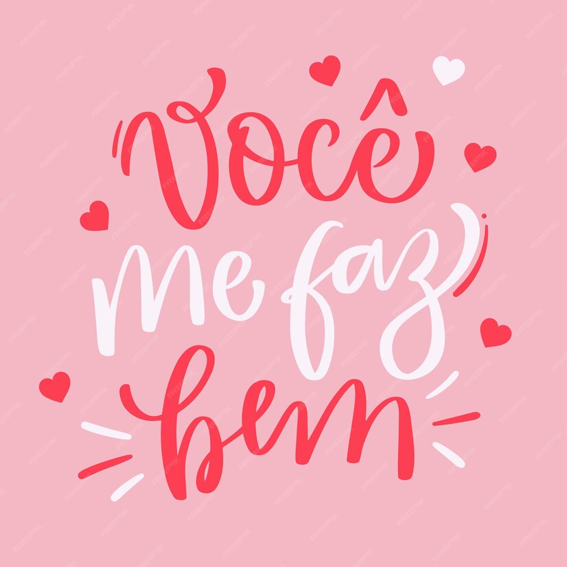 Premium Vector | Voce me faz bem you do me good in brazilian portuguese ...