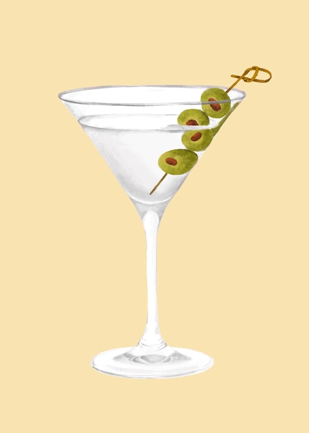ウォッカ・マーティニ・カクテル アルコール飲料 イラストベクトル