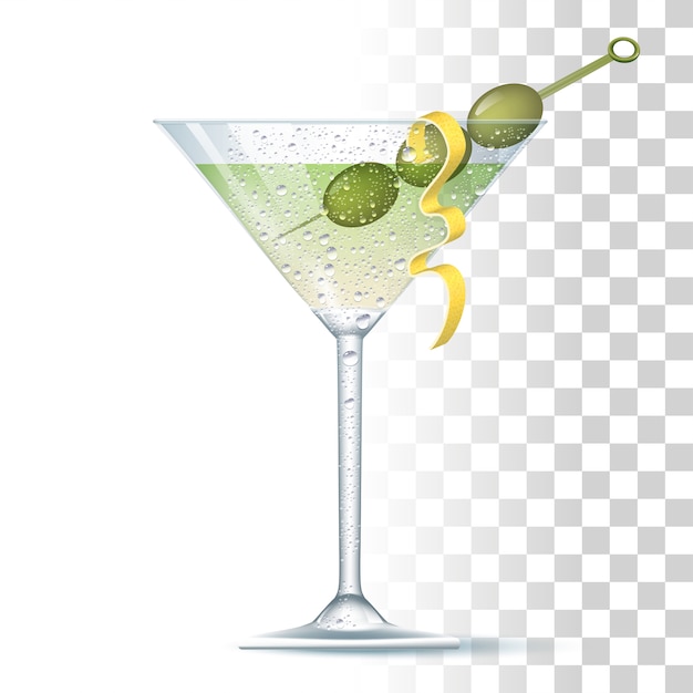 Vector vodka martini cocktail