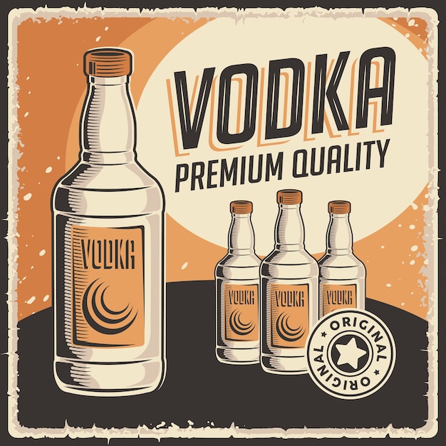 Vodka signage retro rustic classic