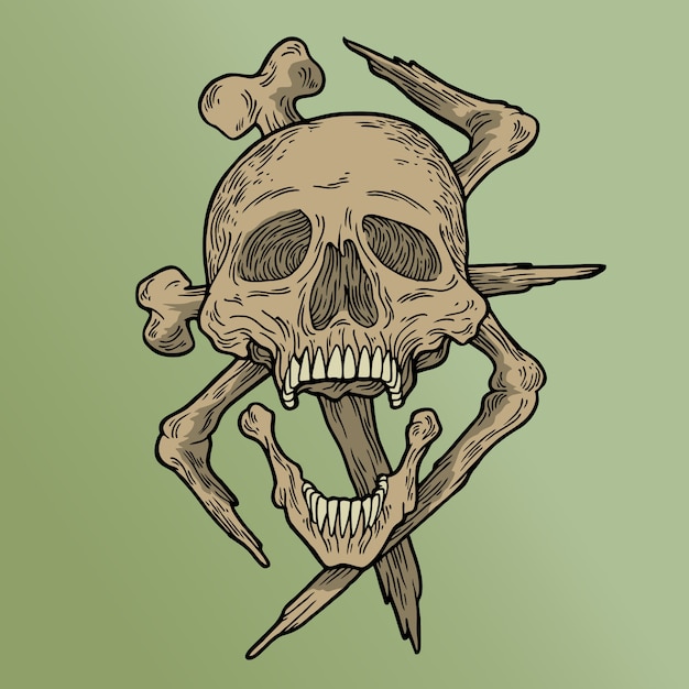 Vector vodoo skull