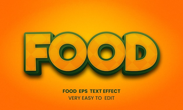 Voedsel 3d bewerkbaar teksteffect