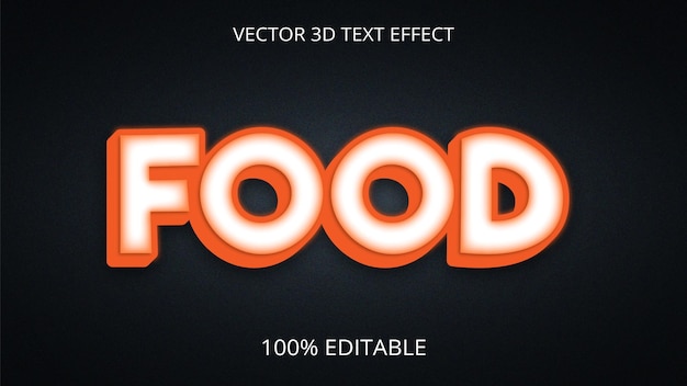 Voedsel 3D-teksteffectontwerp