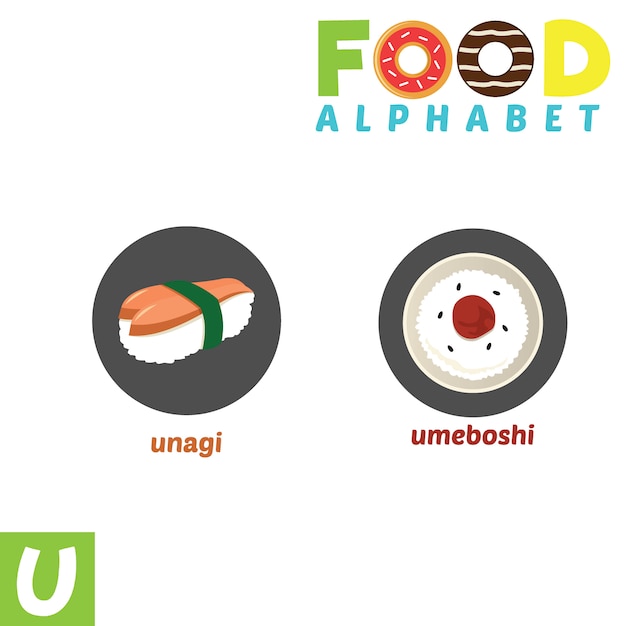 Vector voedsel alfabet