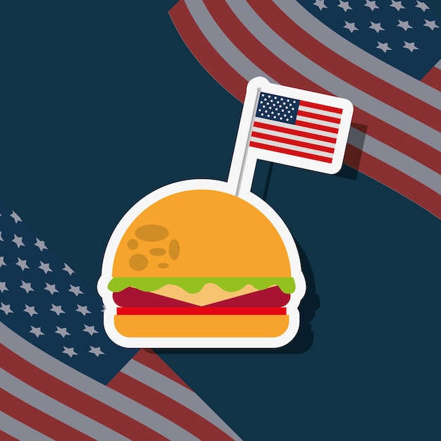 Vector voedsel amerikaanse onafhankelijkheidsdag