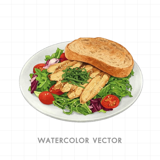 Vector voedsel geschilderd in waterverf