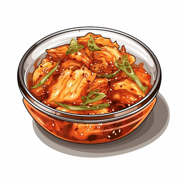 Vector voedsel koreaans korea kimchi illustratie vector koken pittige kool vers heerlijk ontwerp