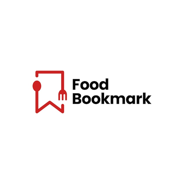 Voedsel lepel vork bladwijzer restaurant logo vector pictogram illustratie