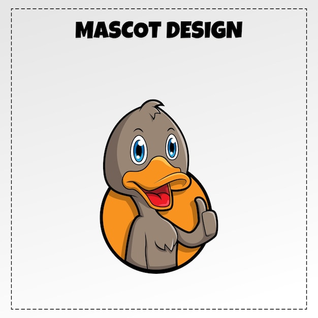 voedsel logo geroosterde eend mascotte illustratie vector ontwerp