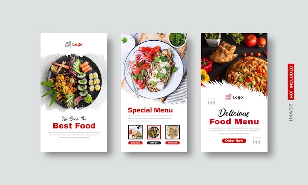 Voedsel menu banner social media post set