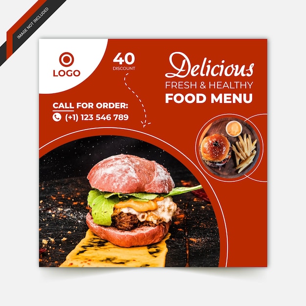 Voedsel menu restaurant social media banner post vector ontwerpsjabloon