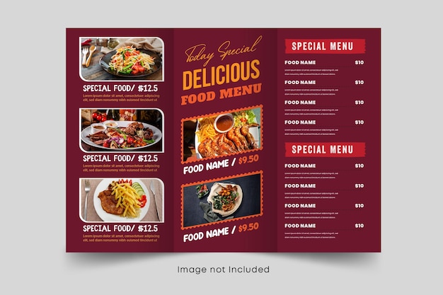 Vector voedsel restaurant menu brochure sjabloon premium vector