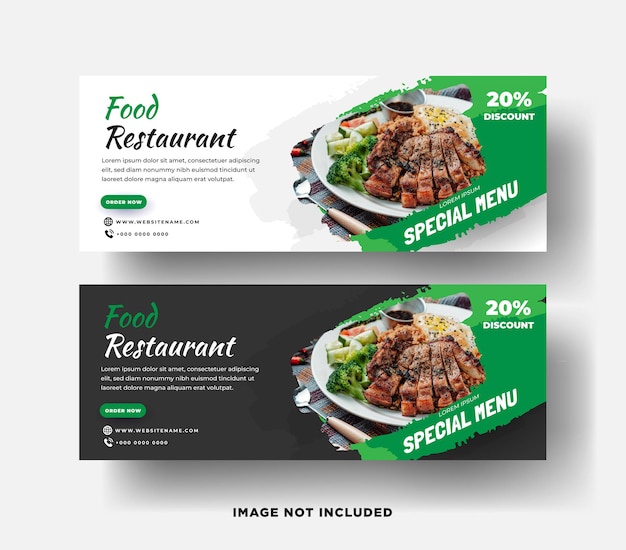 Voedsel restaurant web banner sjabloon vector eps