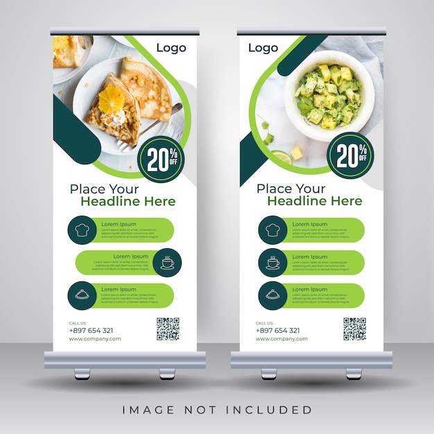 Voedsel roll-up banner ontwerpsjabloon