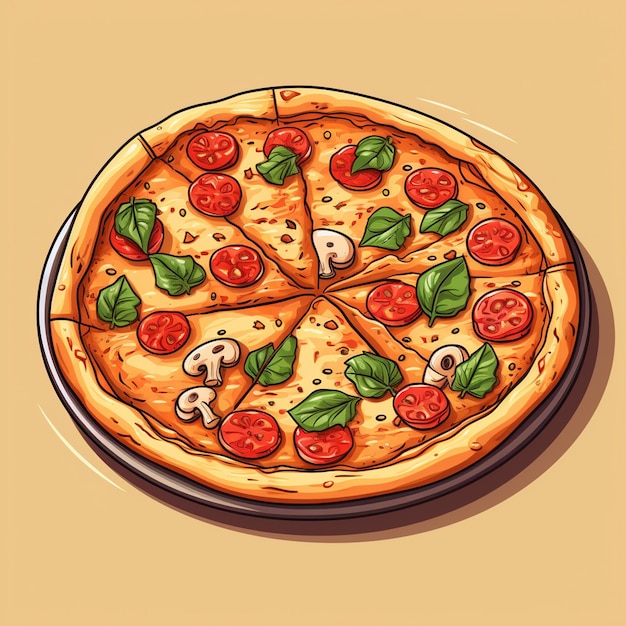 voedsel vector pizza Italiaans restaurant pictogram snelle foto doodle vector kunst illustraties